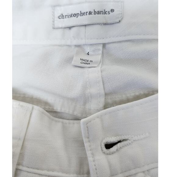 Christopher & Banks White Capri Pants Women's Size 4 - Picture 4 of 11